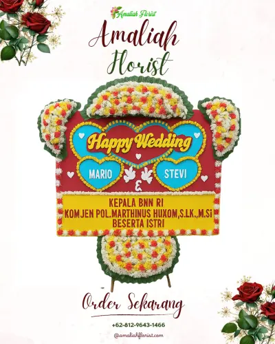 Karangan Papan Bunga Pernikahan di Subang Mas